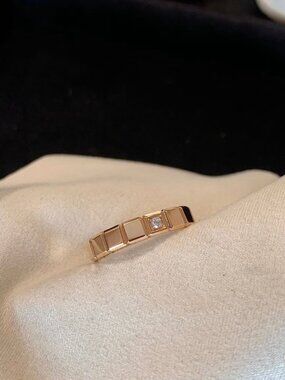 Chopard Ice Cube Collection 18k Rose Gold Diamond Ring